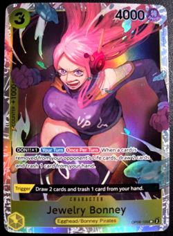 Jewelry Bonney OP08-105 SR ONE PIECE Tcg Card Game NM Yellow - Image 1
