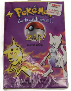1999 Pokemon Zap! Theme Deck - Sealed - EXC - Trading Card Game - WOC06058 - Image 1