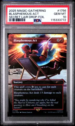 MTG Blasphemous Act FOIL Deadpool Secret Lair Drop (SLD) #1756 PSA 10 Gem Mint - Image 1