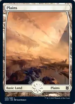 Plains (266) -Foil Medium Play MTG Zendikar Rising - Image 1