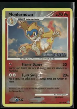 Monferno 56/130 - Pokemon TCG Diamond & Pearl Stamp Burger King Promo 2007 - Image 1