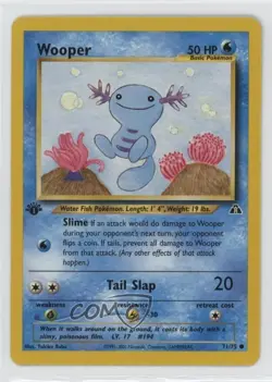 Wooper 1st Ed. Pokemon Neo Discovery #71 2001 1j5g - Image 1