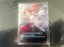 FOIL Unforeseen Incident ST01-014 Gundam TCG Participation Promo Card Game Lacus - Image 1