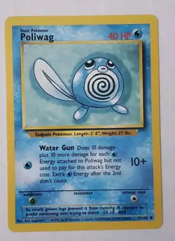 Pokemon Card Poliwag - 59/102 Base Set Common Unlimited - Image 1