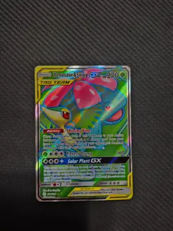 Venusaur & Snivy GX (Full Art) 210/236 Sm-Cosmic Eclipse Holo Near Mint Card - Image 2