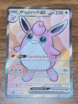 POKEMON TCG S&V 151 WIGGLYTUFF EX Full Art Card 187/165 English - Image 1