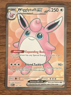 POKEMON TCG S&V 151 WIGGLYTUFF EX Full Art Card 187/165 English - Image 2