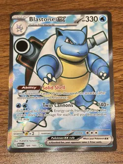 POKEMON TCG S&V 151 BLASTOISE EX Full Art Card 184/165 English - Image 1