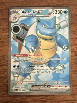 POKEMON TCG S&V 151 BLASTOISE EX Full Art Card 184/165 English - Image 2
