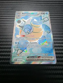 POKEMON TCG S&V 151 BLASTOISE EX Full Art Card 184/165 English - Image 1