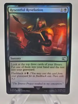 NM Foil Resentful Revelation (MTG Final Fantasy, Black Common) - Image 1