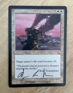 VTG 2000 MTG Card Blessed Wind Sorcery Wizards Of The Coast 4/143 Waters Signed - Image 1