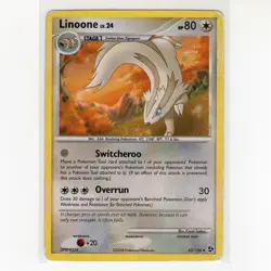 Pokemon TCG Linoone 43/106 DP Great Encounters Regular Uncommon Card EN-MP 2008 - Image 1