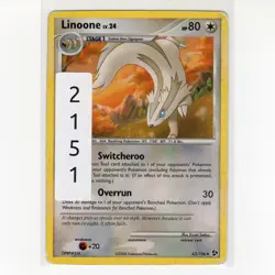 Pokemon TCG Linoone 43/106 DP Great Encounters Regular Uncommon Card EN-MP 2008 - Image 3