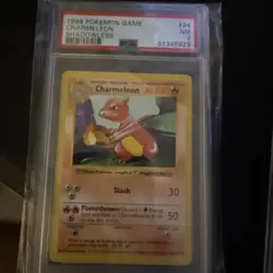 1999 POKEMON BASE SET SHADOWLESS #24 CHARMELEON PSA 7 55624771 - Image 1