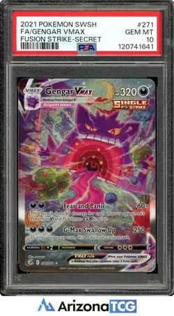 Pokemon 2021 Gengar VMAX 271 Alt Art Fusion Strike GEM MINT PSA 10 - Image 1