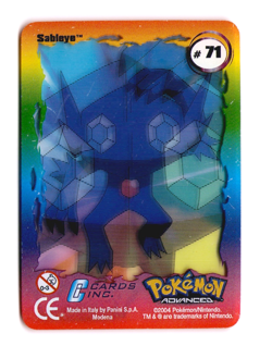SABLEYE Action Card #71 Pokemon Advanced Lenticular 2004 Panini (HP) - Image 2