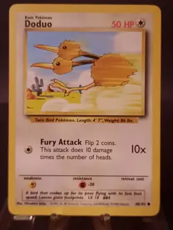 Doduo 48/102 - Base Set Unlimited - Vintage WOTC Pokemon Card 1999 TCG ( LP ) - Image 1