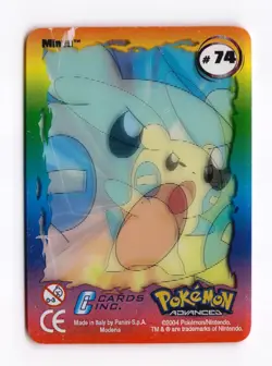 MINUN Action Card #74 Pokemon Advanced Lenticular 2004 Panini (HP) - Image 2