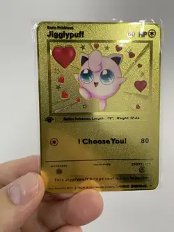 Gold Metal Jigglypuff Pokemon Card-Collectible Gift Display！luck~ - Image 2