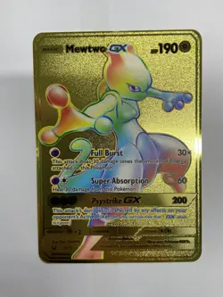 Gold Metal Mew two GX Pokemon Card-Collectible Gift Display！luck~ - Image 1