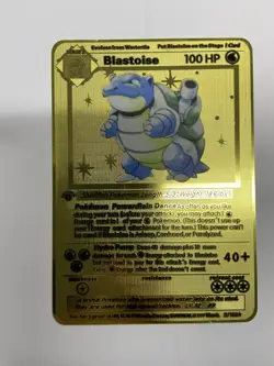 Blastoise Gold Metal Pokemon Card-Collectible Gift Display！luck~ - Image 1