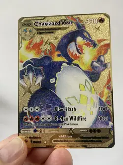 Charizard Vmax HP330 Gold Metal Pokemon Card-Collectible Gift Display luck~ - Image 3