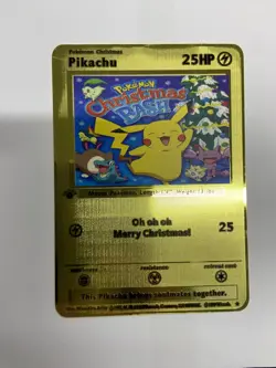 Gold Metal Pikachu 25HP Pokemon Card-Collectible Gift Display！luck~ - Image 2
