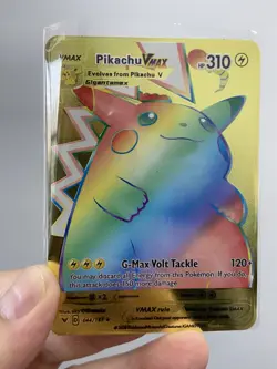 Pikachu VMAX Gold Metal Pokemon Card-Collectible Gift Display！luck~ - Image 1