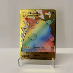 Pikachu VMAX Gold Metal Pokemon Card-Collectible Gift Display！luck~ - Image 2