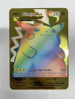 Pikachu VMAX Gold Metal Pokemon Card-Collectible Gift Display！luck~ - Image 3