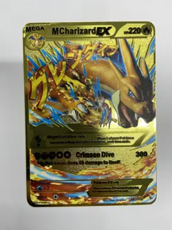 MCharizard EX HP220 Gold Metal Pokemon Card-Collectible Gift Display！luck~ - Image 1