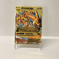 MCharizard EX HP220 Gold Metal Pokemon Card-Collectible Gift Display！luck~ - Image 2