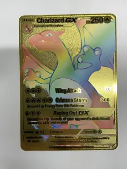 Gold Metal Charizard GX Pokemon Card-Collectible Gift Display！luck~ - Image 3