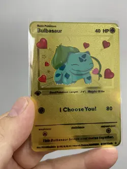 Bulbasaur Gold Metal Pokemon Card-Collectible Gift Display！luck~ - Image 3