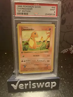 Pokemon TCG Charmander 1st Edition Base Set Shadowless Card 046/102 PSA 9 - Image 1