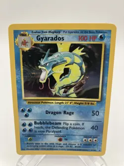 Gyarados 6/102 Holo Rare Base Set WOTC Pokemon Card TCG Vintage 1999 - Image 1