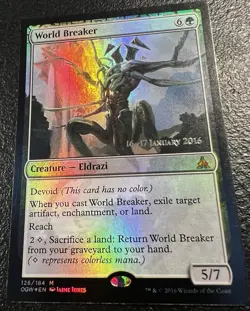 MTG Mythic Rare FOIL World Breaker Oath of the Gatewatch Prerelease Cards LP - Image 1