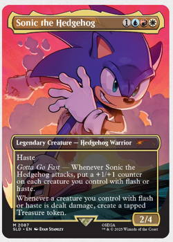 🌟 Sonic the Hedgehog NON-FOIL Sonic Secret Lair MTG IN HAND 🌟 - Image 1