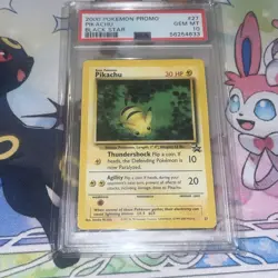 2000 Pokemon Pikachu #27 Black Star Promo WOTC The Power of One PSA 10 GEM MINT - Image 1