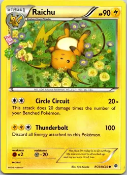 Pokemon - Raichu - Generations - Radiant Collection - RC9/RC32 - Non Holo - NM/M - Image 1