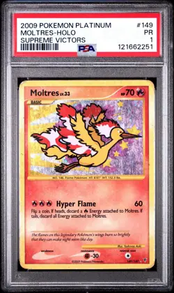 PSA 1 Moltres Holo 149/147 Secret Rare Platinum Supreme Victors 2009 Pokemon PR - Image 1
