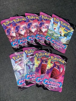 Pokemon TCG Sword & Shield Fusion Strike Factory Sealed Booster Packs Lot of 10 - Image 1