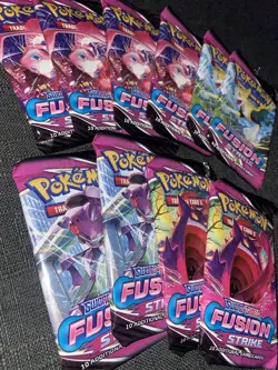 Pokemon TCG Sword & Shield Fusion Strike Factory Sealed Booster Packs Lot of 10 - Image 2