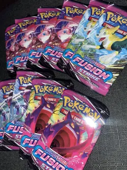 Pokemon TCG Sword & Shield Fusion Strike Factory Sealed Booster Packs Lot of 10 - Image 3