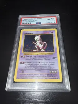 Pokemon 1999 Base Set Shadowless Mewtwo Holo Card #10/102 PSA 8 NM-MT - Image 2