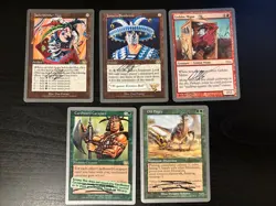 5x Card Mixed Lot Of Signed Magic The Gathering Un Cards - Image 1