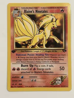 Pokemon TCG Blaine's Ninetales Gym Challenge 1st Edition Rare Card 21/132 - Image 1