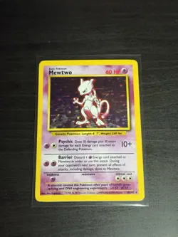 1999 Pokemon TCG Mewtwo Base Set Holo Unlimited Rare Card 10/102 - Image 1