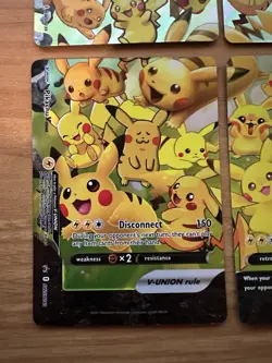 Pokemon Pikachu V-Union 4 card set Black Star Promo card SWSH139 140 141 142 NM - Image 4